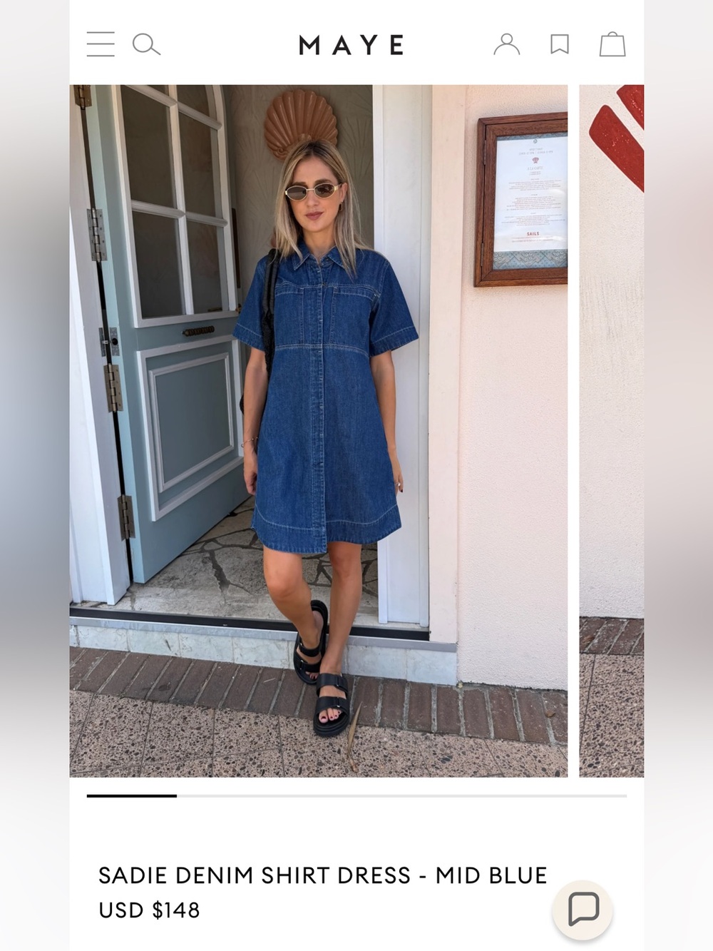 Maye Sadie Denim Shirt Dress